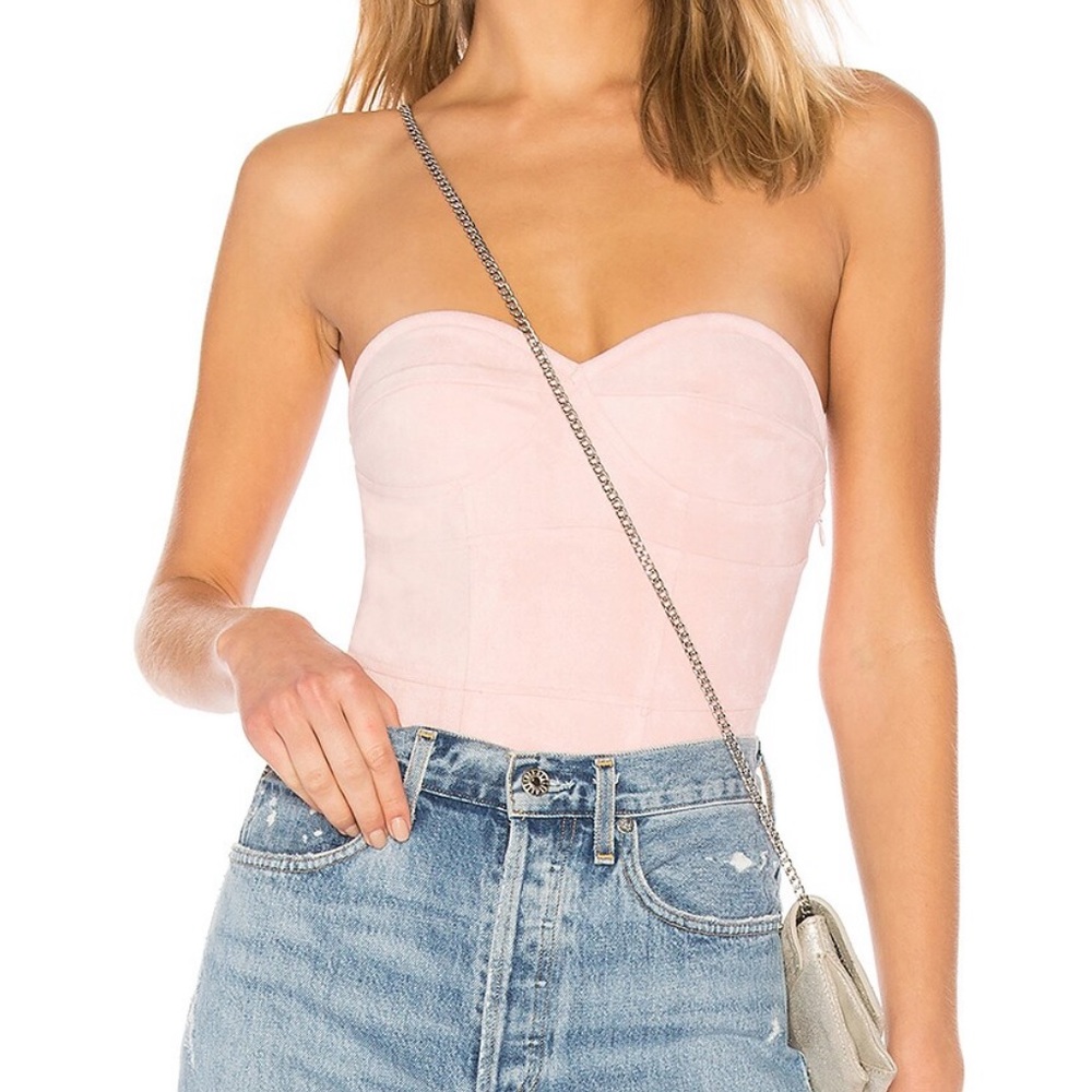 BY THE WAY. Carla Faux Suede Bodysuit - Size M